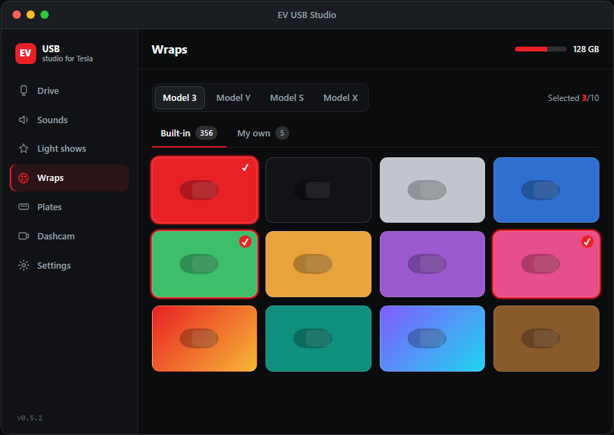 A huge library of sounds and wraps for Tesla